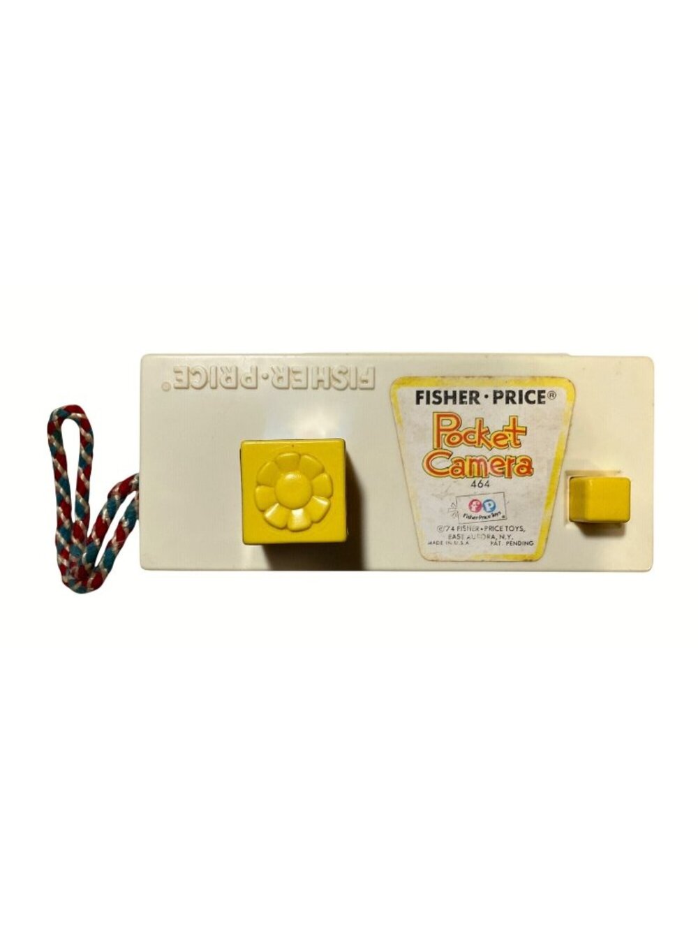 Fisher Price Pocket Camera 464 Toy 1974 Made In USA Yellow and White